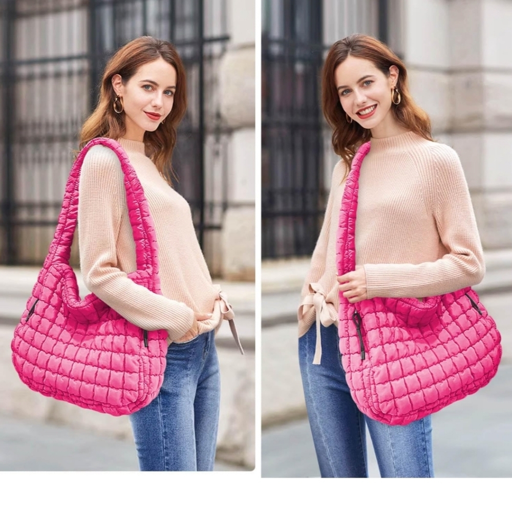 New Pink Quilted Shoulder Bag - Picture 11 of 13